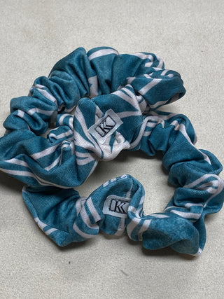 Buy teal-palm Hair Scrunchies (Pre-Made)